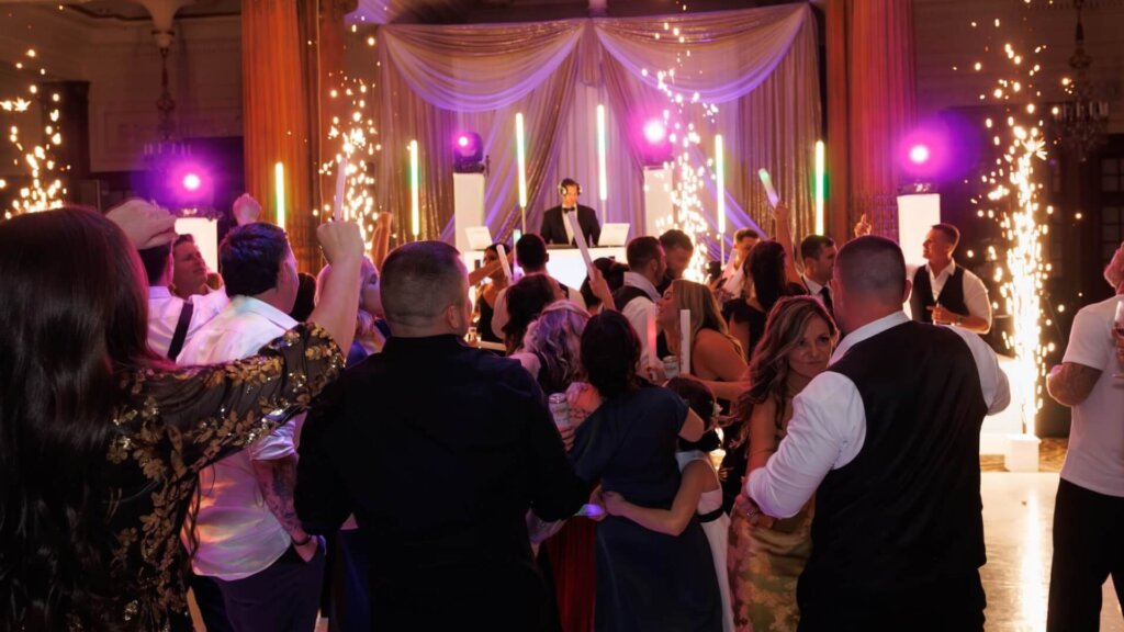 Wedding DJ Party and People Dancing at Crystal Tea Room