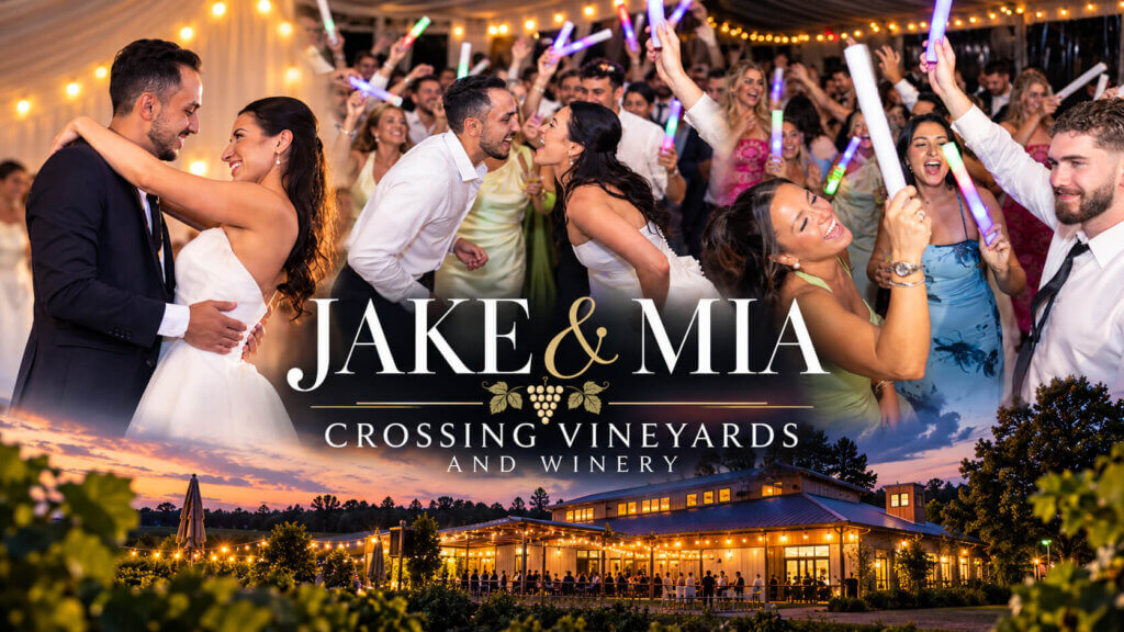 Jake and Mia's high-energy wedding celebration at Crossing Vineyards and Winery