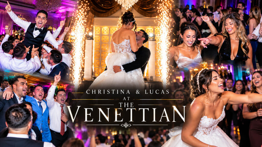 Christina and Lucas's wedding celebration at The Venetian in Garfield NJ featuring cold sparklers, crowd surfing and a packed dance floor.